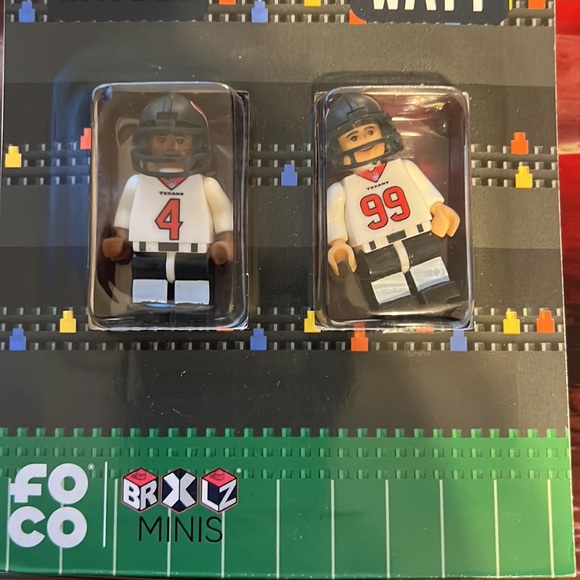 NFL Mini Figure 4 pack of Texans JJ Watt and Wastson from Foco Brxlz new w/ tags - Picture 2 of 5